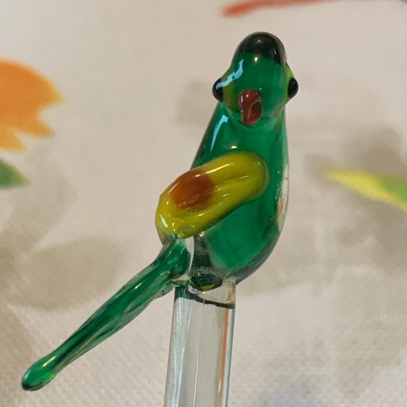 NWT Glass Parrot Swizzle Sticks-10 in a set - Picture 2 of 5